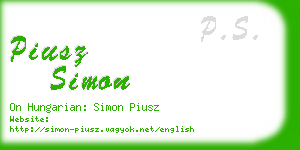 piusz simon business card